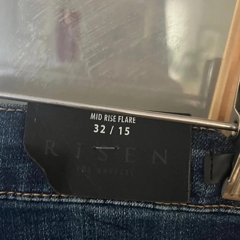 NWT Risen Dark Blue mid rise Flare Jeans Sz 32